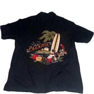 Disney Parks Mickey in Paradise Black Shirt XL Embroidered